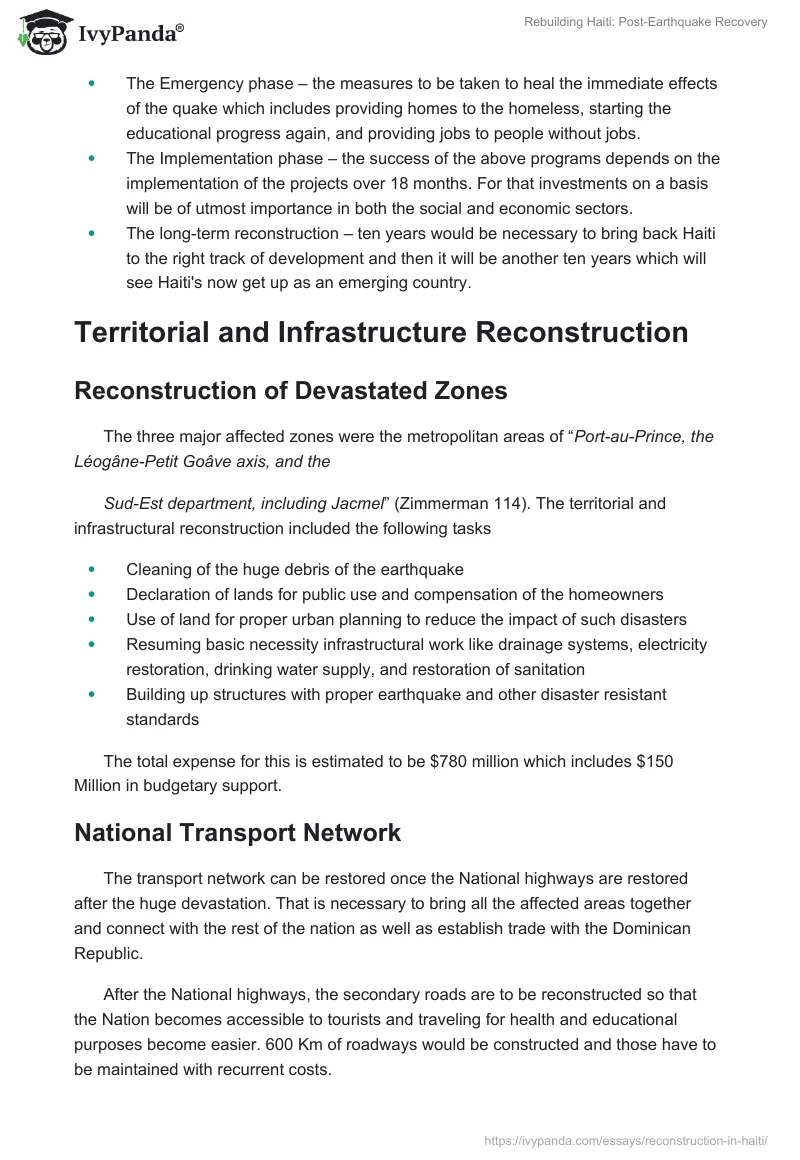 Rebuilding Haiti: Post-Earthquake Recovery. Page 4