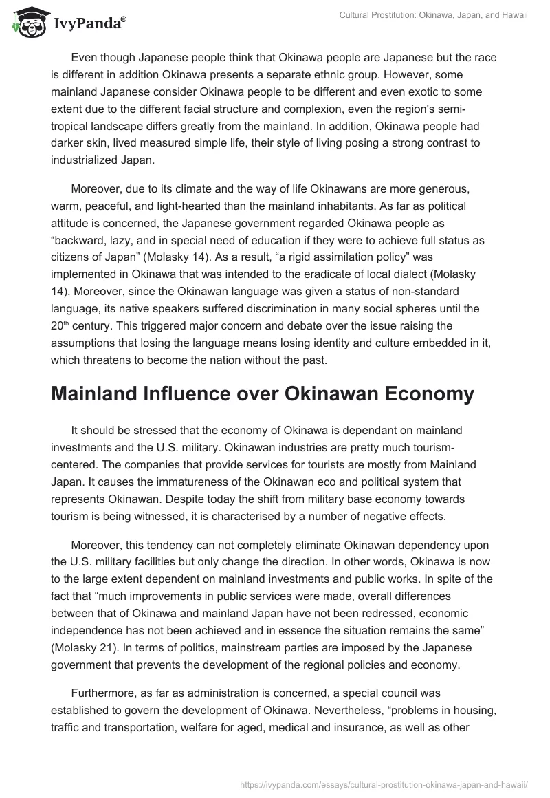 Cultural Prostitution: Okinawa, Japan, and Hawaii. Page 3