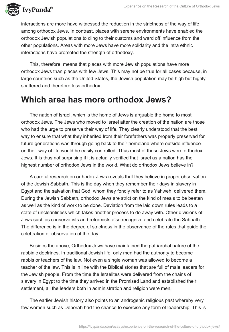 Experience on the Research of the Culture of Orthodox Jews. Page 2