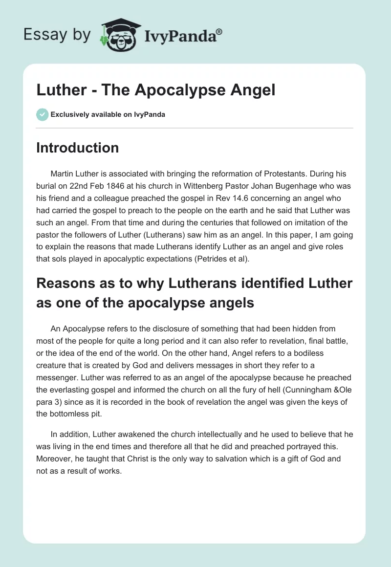 Luther - The Apocalypse Angel. Page 1