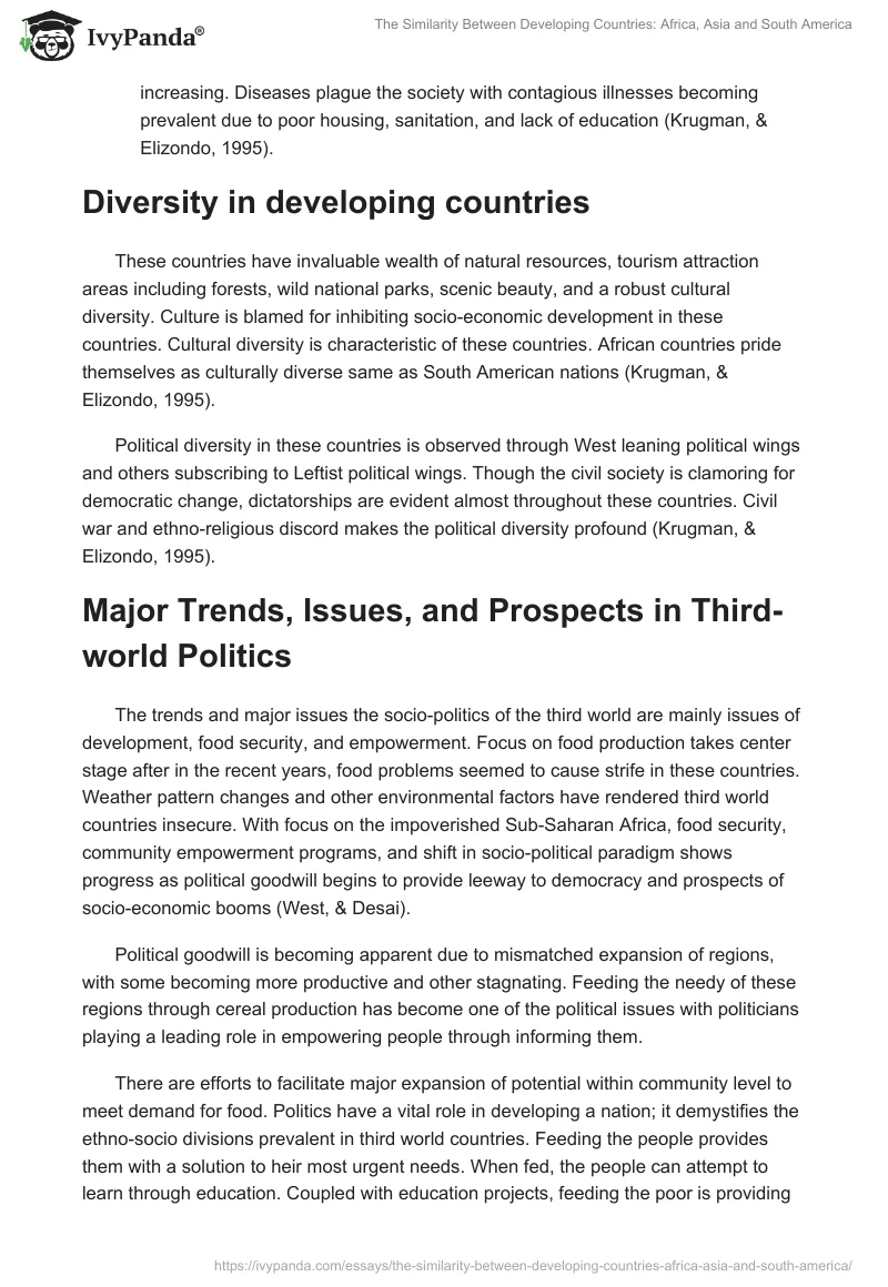 The Similarity Between Developing Countries: Africa, Asia and South America. Page 2