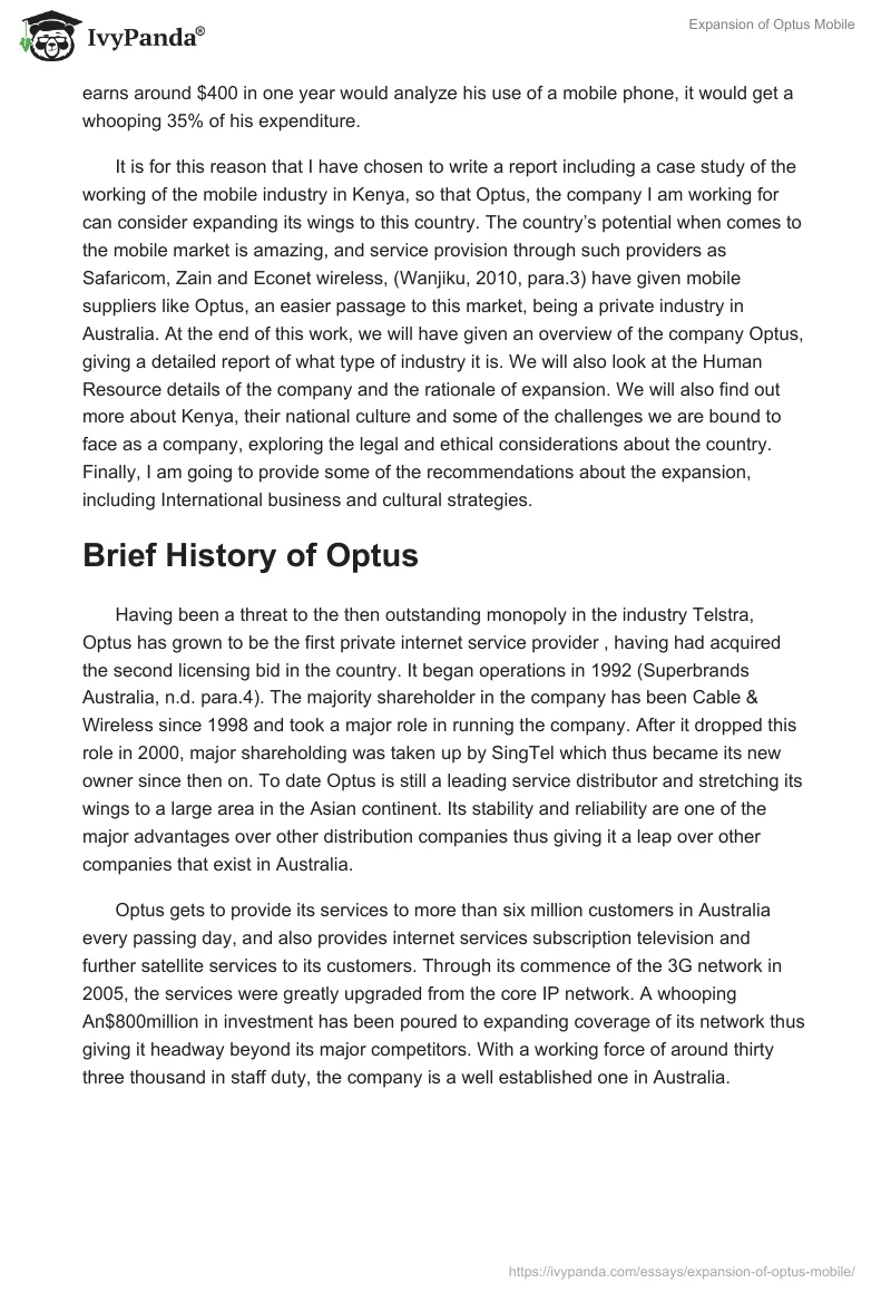 Expansion of Optus Mobile. Page 2