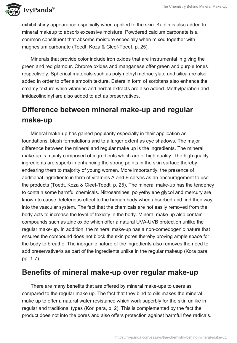 The Chemistry Behind Mineral Make-Up. Page 3