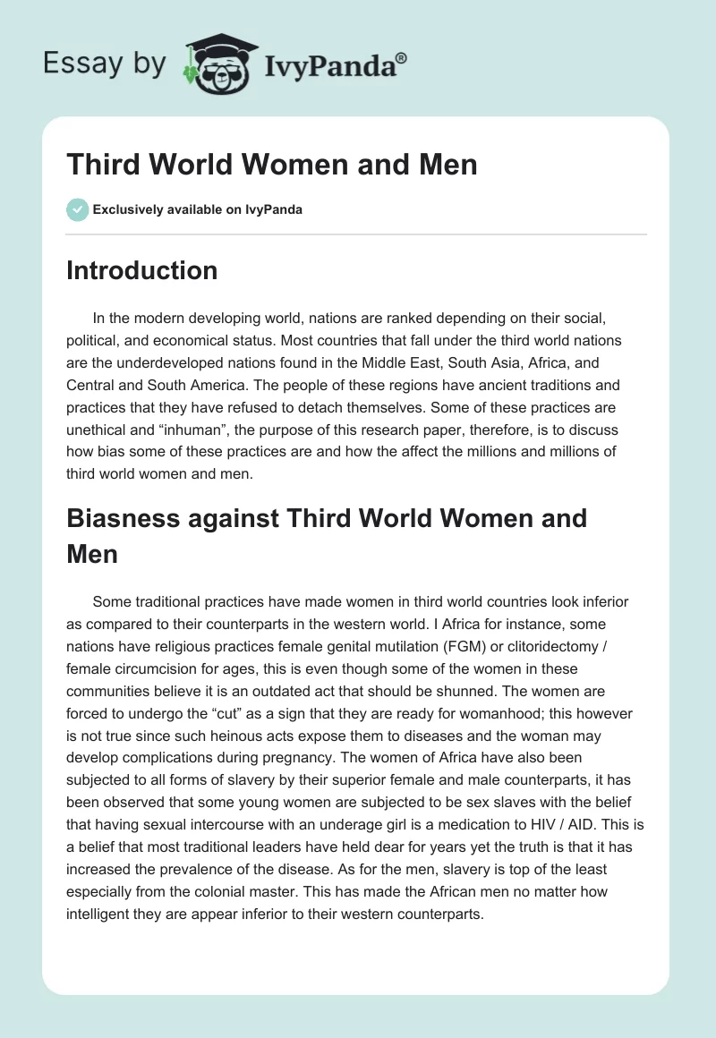 Third World Women and Men. Page 1