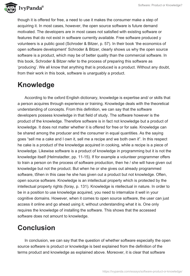 Software: Product or Knowledge?. Page 2