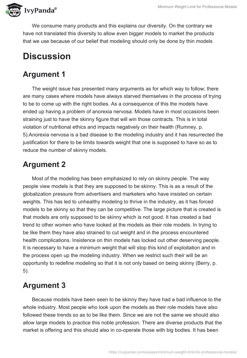 Minimum Weight Limit for Professional Models. Page 2