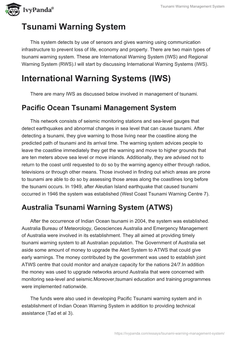 Tsunami Warning Management System. Page 2