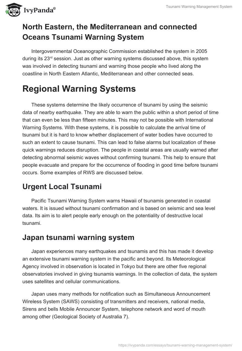 Tsunami Warning Management System. Page 4