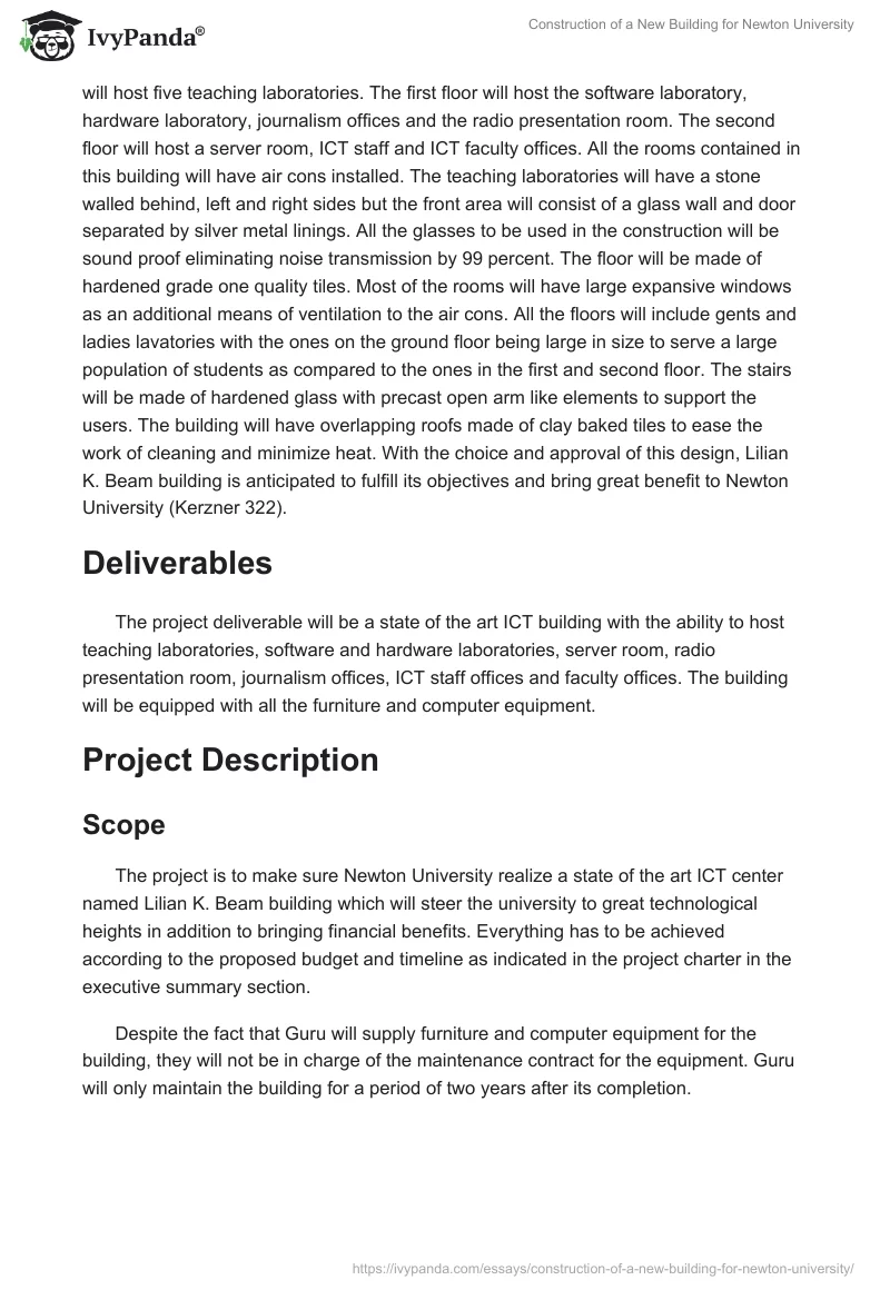 Construction of a New Building for Newton University. Page 5
