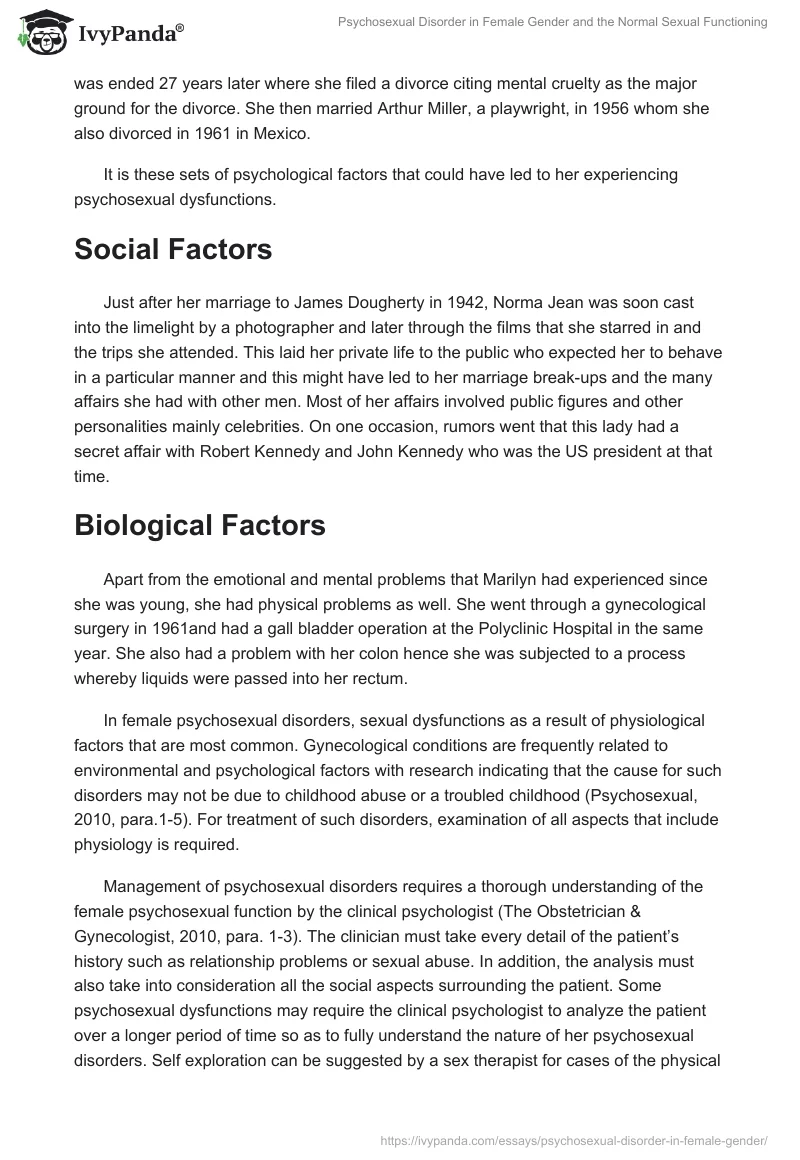 Psychosexual Disorder in Female Gender and the Normal Sexual Functioning. Page 3