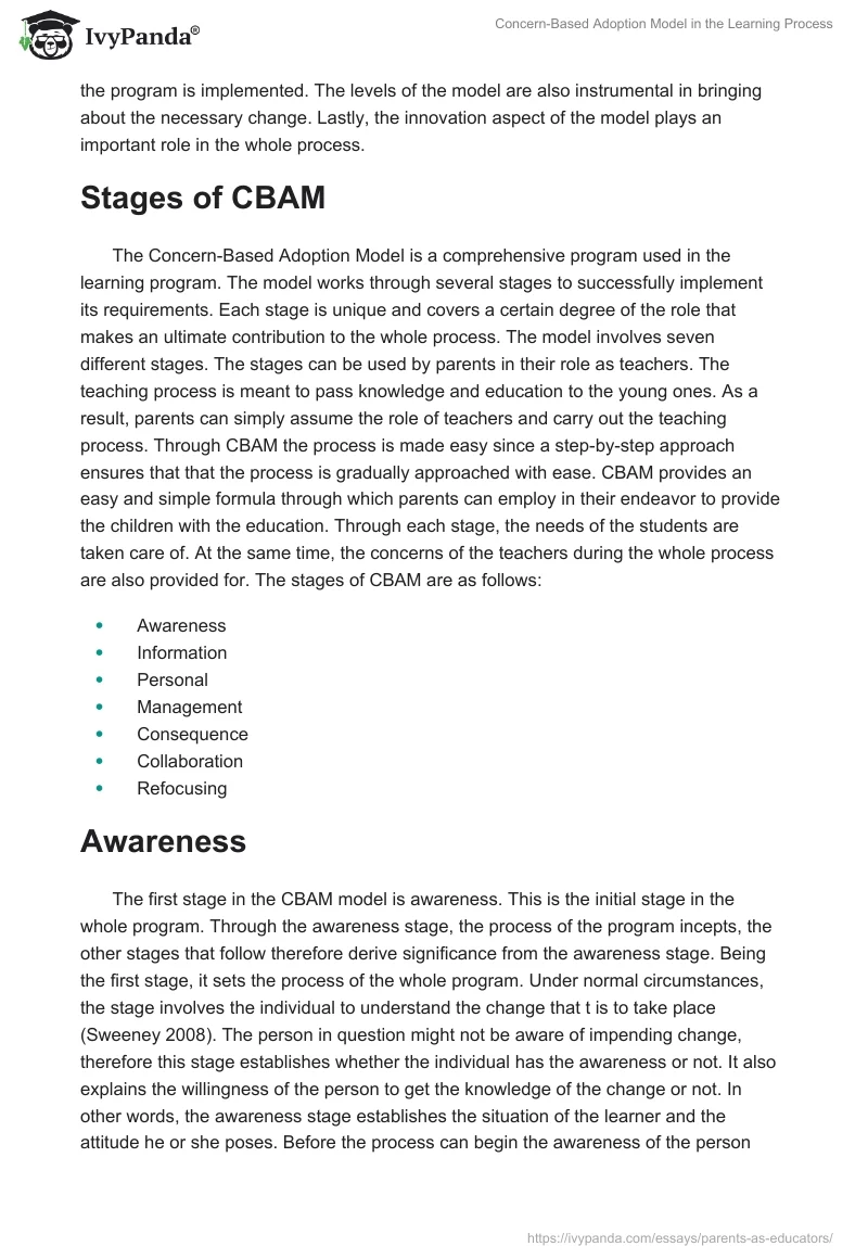 Concern-Based Adoption Model in the Learning Process. Page 2