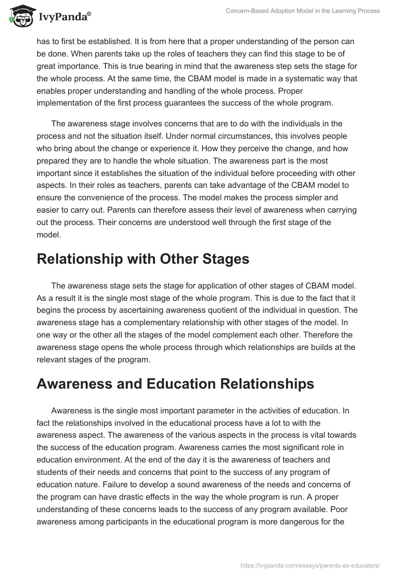 Concern-Based Adoption Model in the Learning Process. Page 3