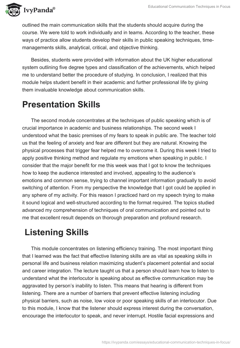 Educational Communication Techniques in Focus. Page 2