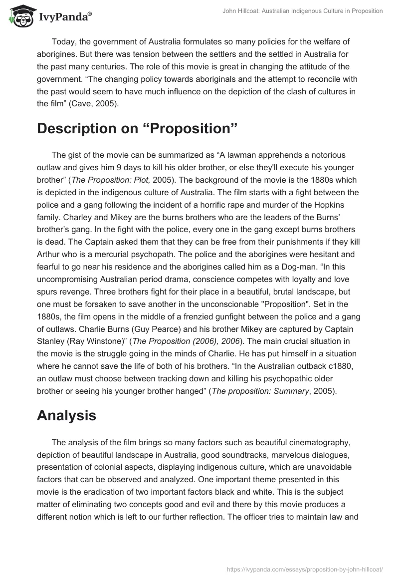 John Hillcoat: Australian Indigenous Culture in "Proposition". Page 3