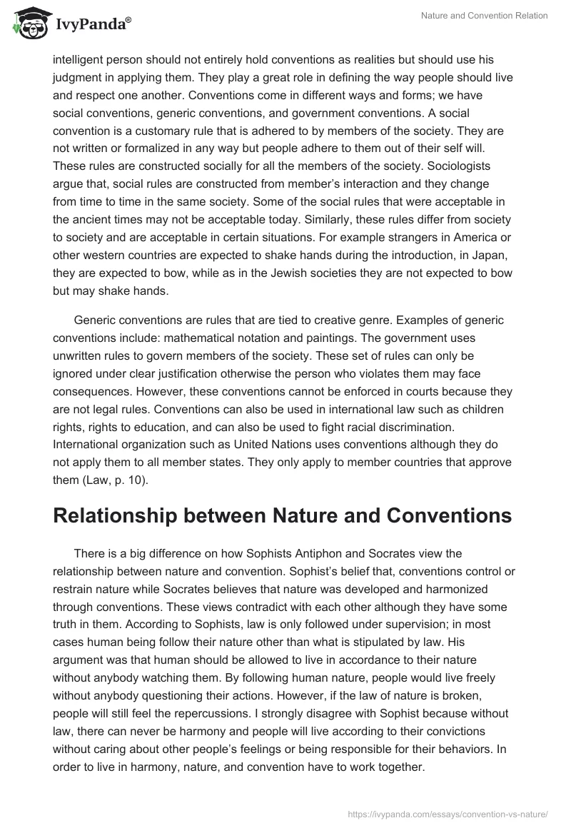 Nature and Convention Relation. Page 2