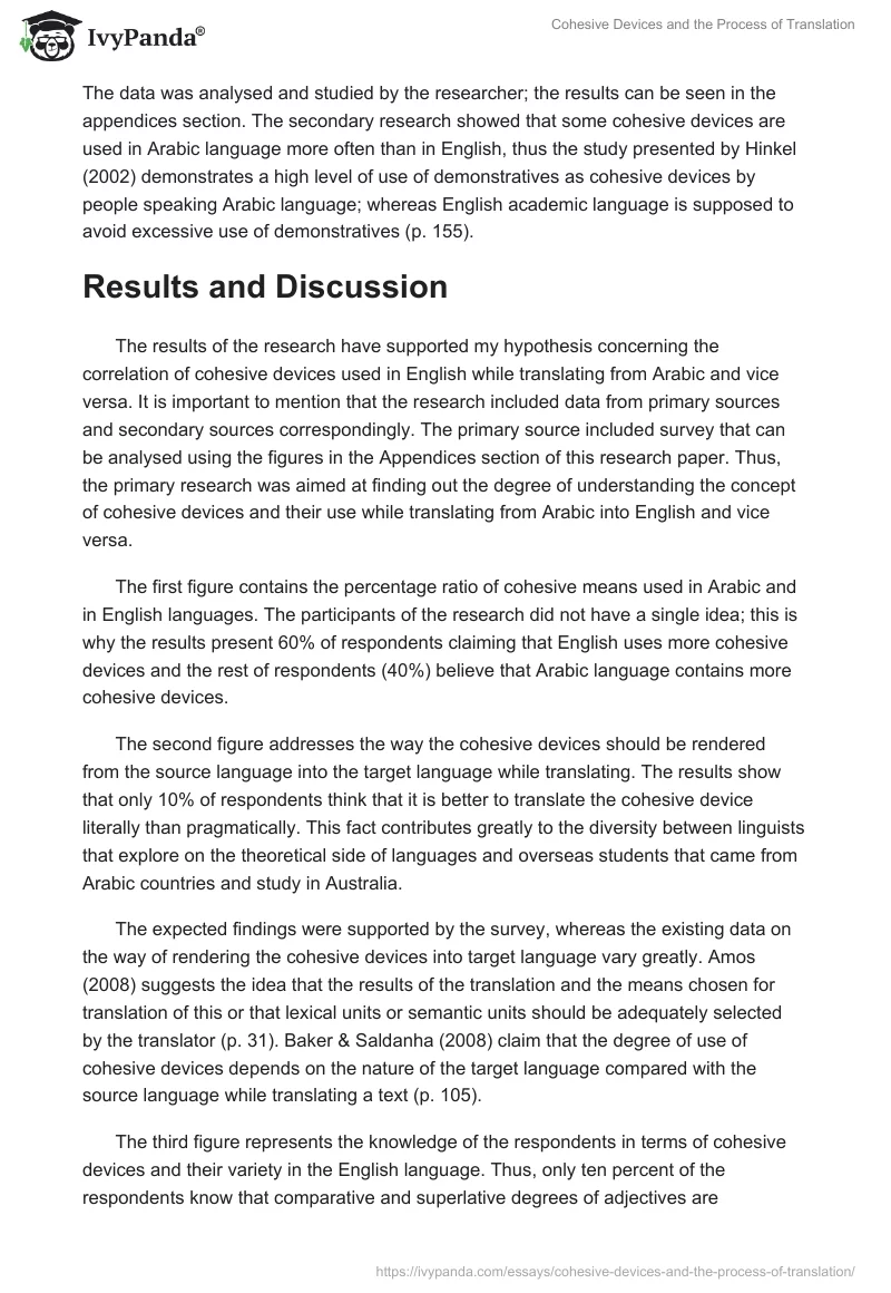 Cohesive Devices and the Process of Translation. Page 3