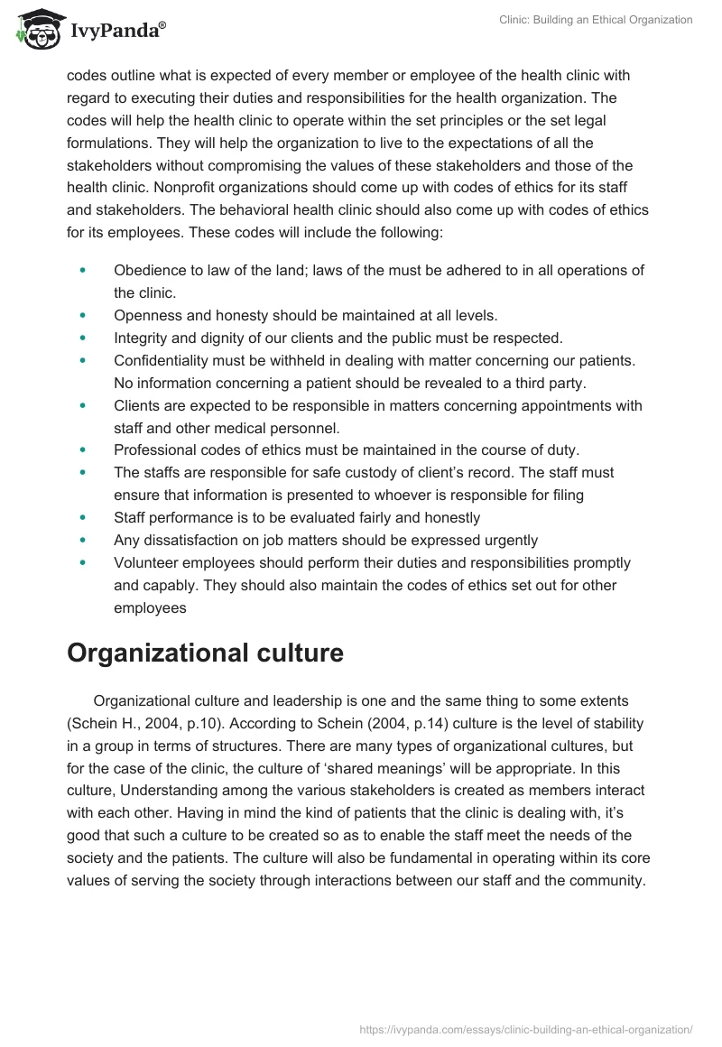 Clinic: Building an Ethical Organization. Page 3