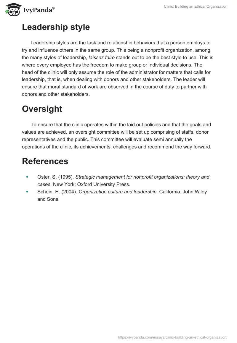 Clinic: Building an Ethical Organization. Page 4