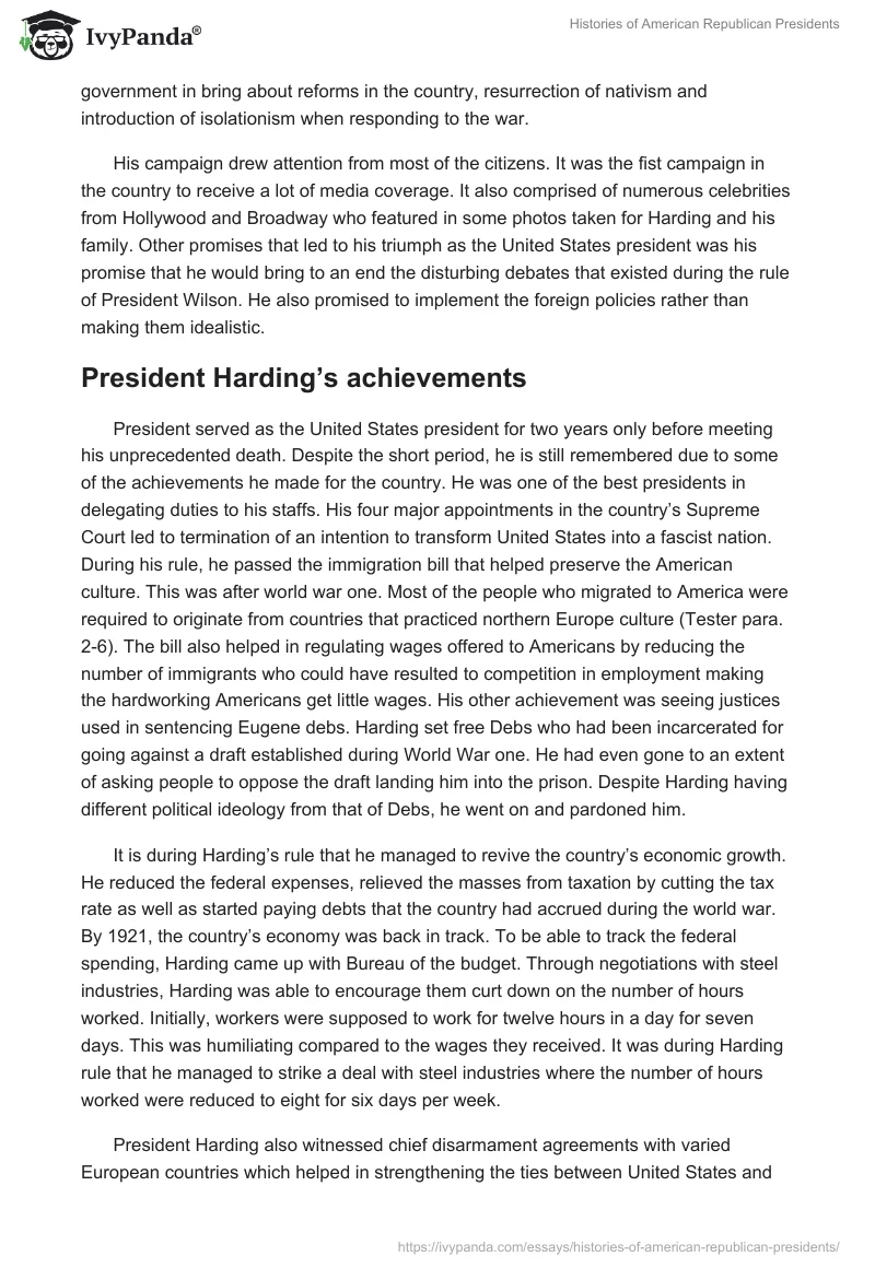 Histories of American Republican Presidents. Page 3