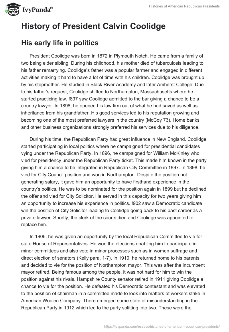 Histories of American Republican Presidents. Page 5