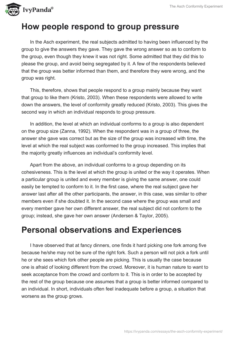 The Asch Conformity Experiment. Page 2