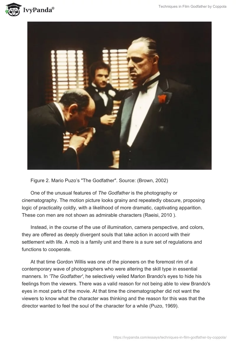 Techniques in Film "Godfather" by Coppola. Page 3