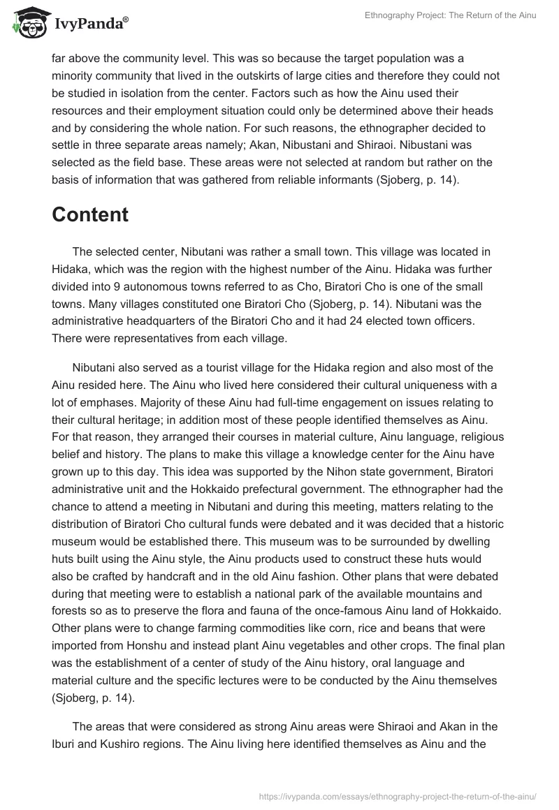 Ethnography Project: The Return of the Ainu. Page 3
