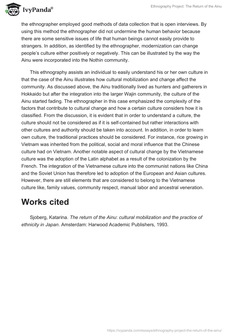 Ethnography Project: The Return of the Ainu. Page 5