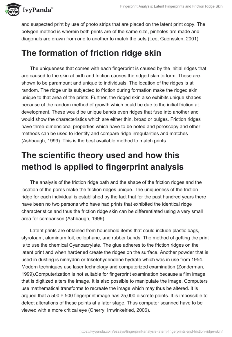 Fingerprint Analysis: Latent Fingerprints and Friction Ridge Skin. Page 2