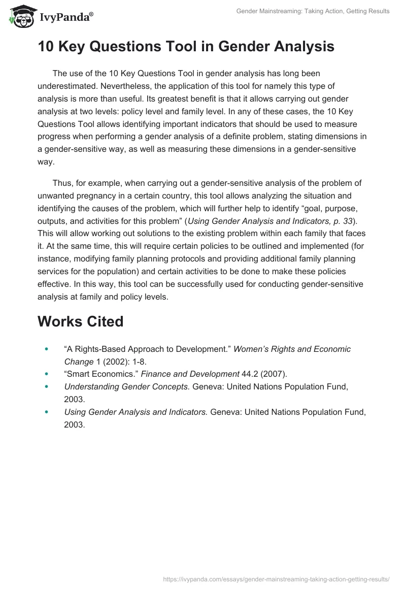 Gender Mainstreaming: Taking Action, Getting Results. Page 4