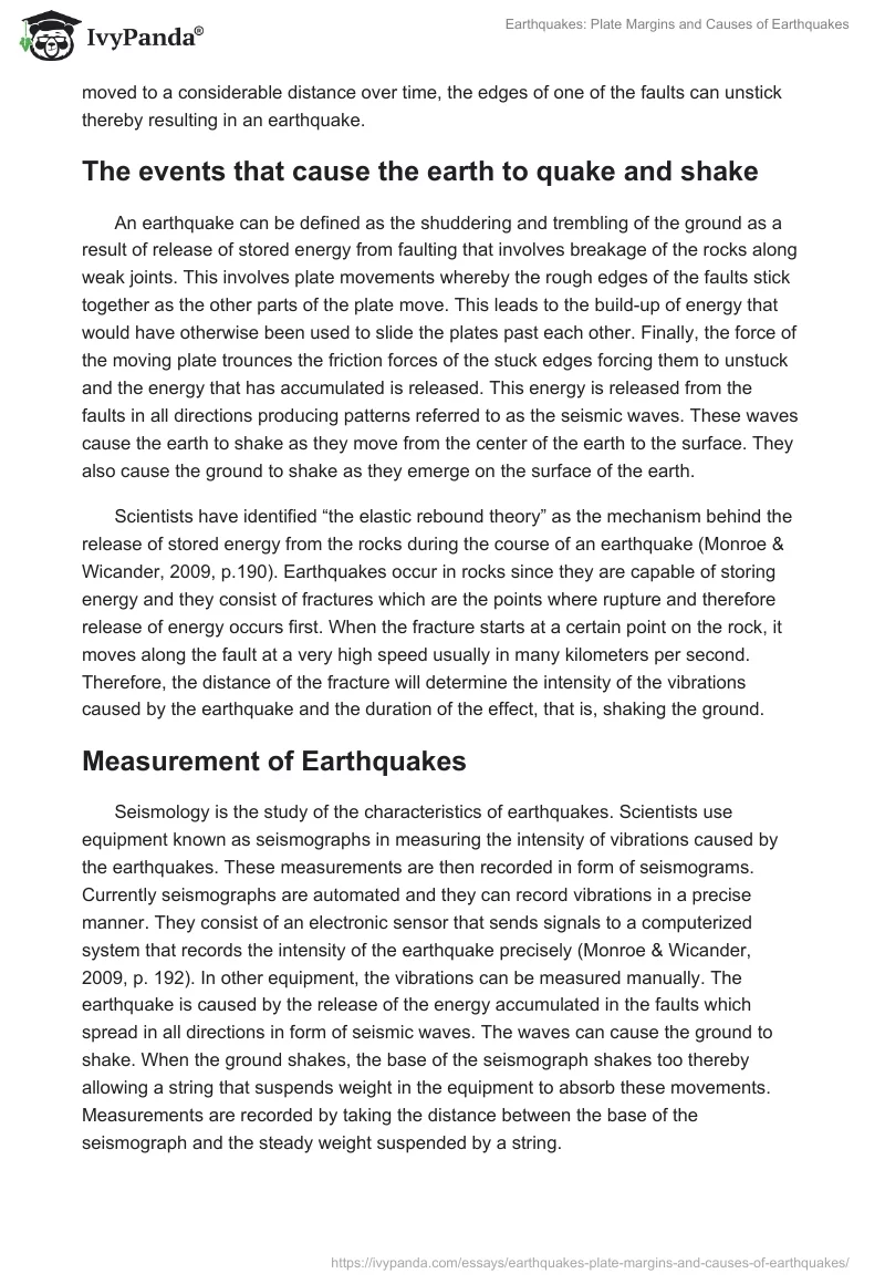 Earthquakes: Plate Margins and Causes of Earthquakes. Page 2