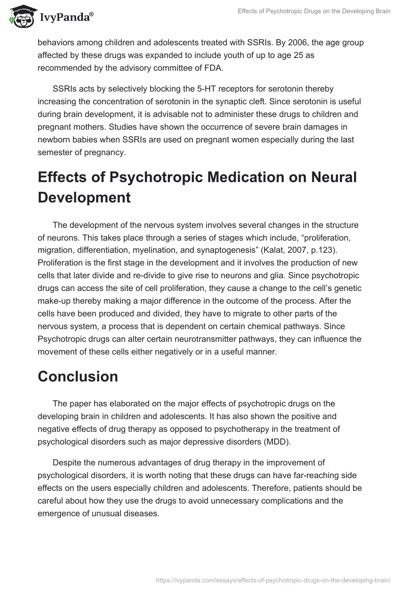 Effects of Psychotropic Drugs on the Developing Brain. Page 3