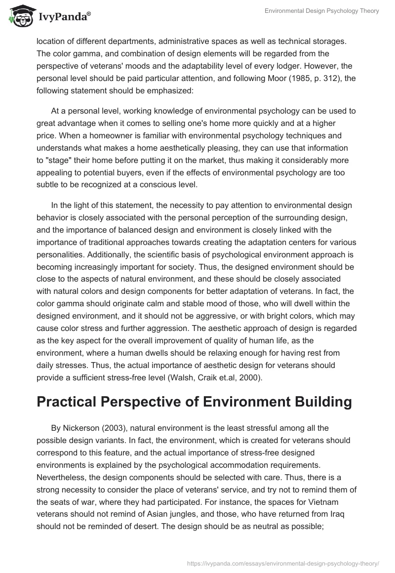 Environmental Design Psychology Theory. Page 3