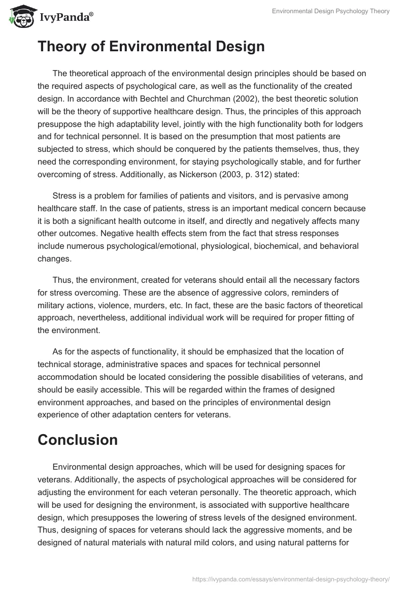 Environmental Design Psychology Theory. Page 5