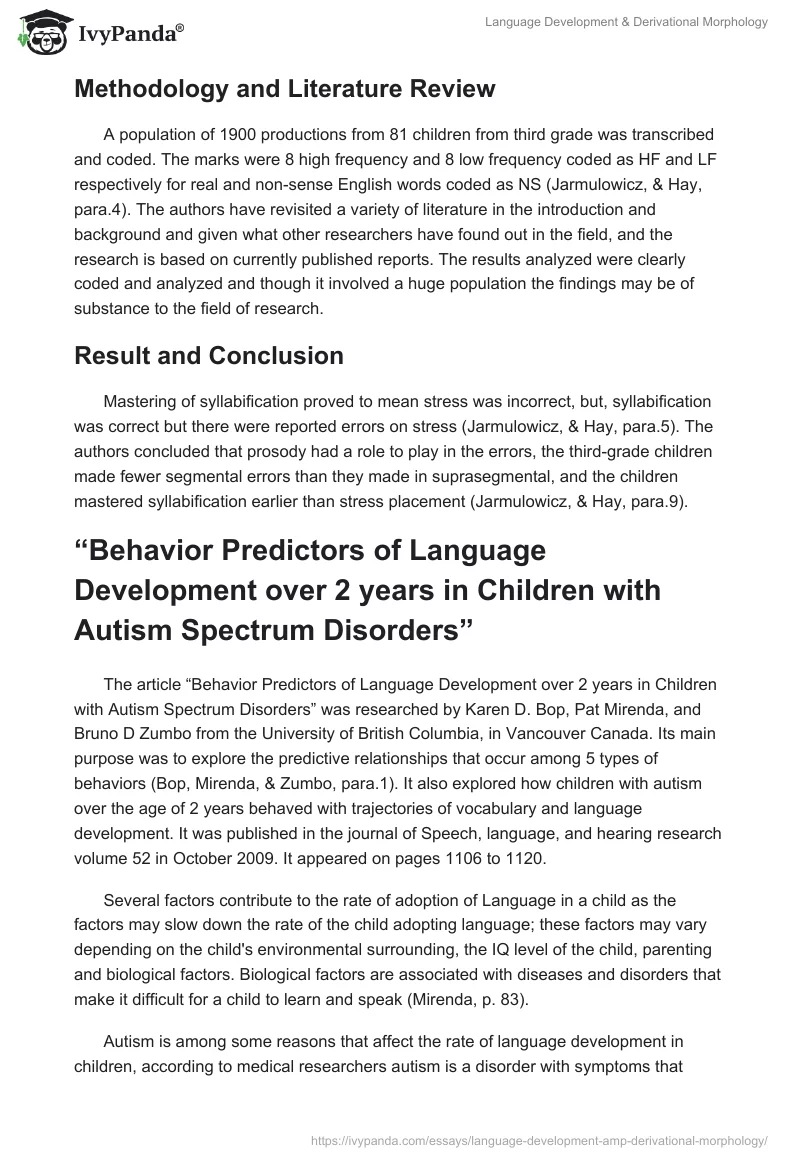 Language Development & Derivational Morphology. Page 2