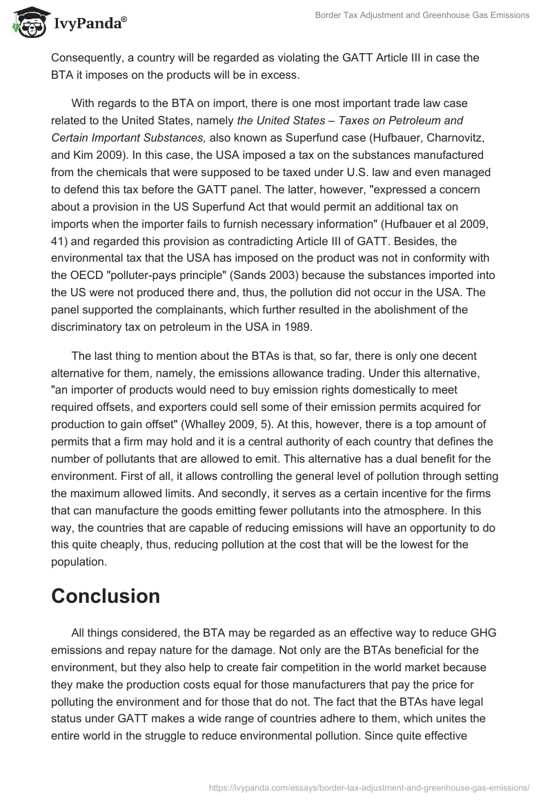 Border Tax Adjustment and Greenhouse Gas Emissions. Page 3