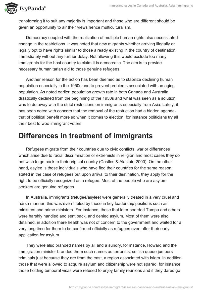 Immigrant Issues in Canada and Australia: Asian Immigrants. Page 3