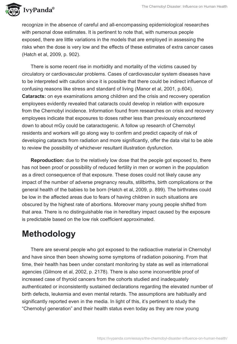 The Chernobyl Disaster: Influence on Human Health. Page 5