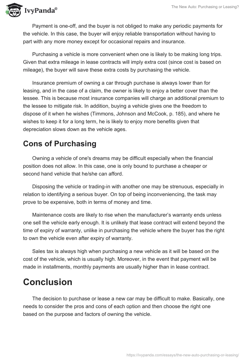 The New Auto: Purchasing or Leasing?. Page 3