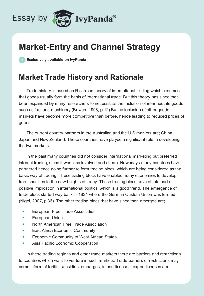Market-Entry and Channel Strategy. Page 1