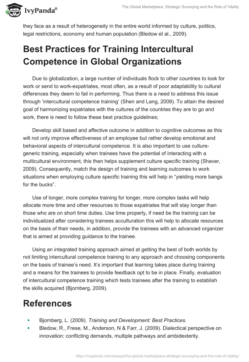 The Global Marketplace: Strategic Surveying and the Role of Vitality. Page 2