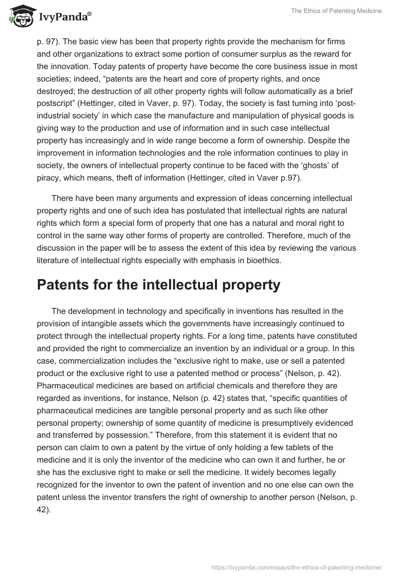 The Ethics of Patenting Medicine. Page 2