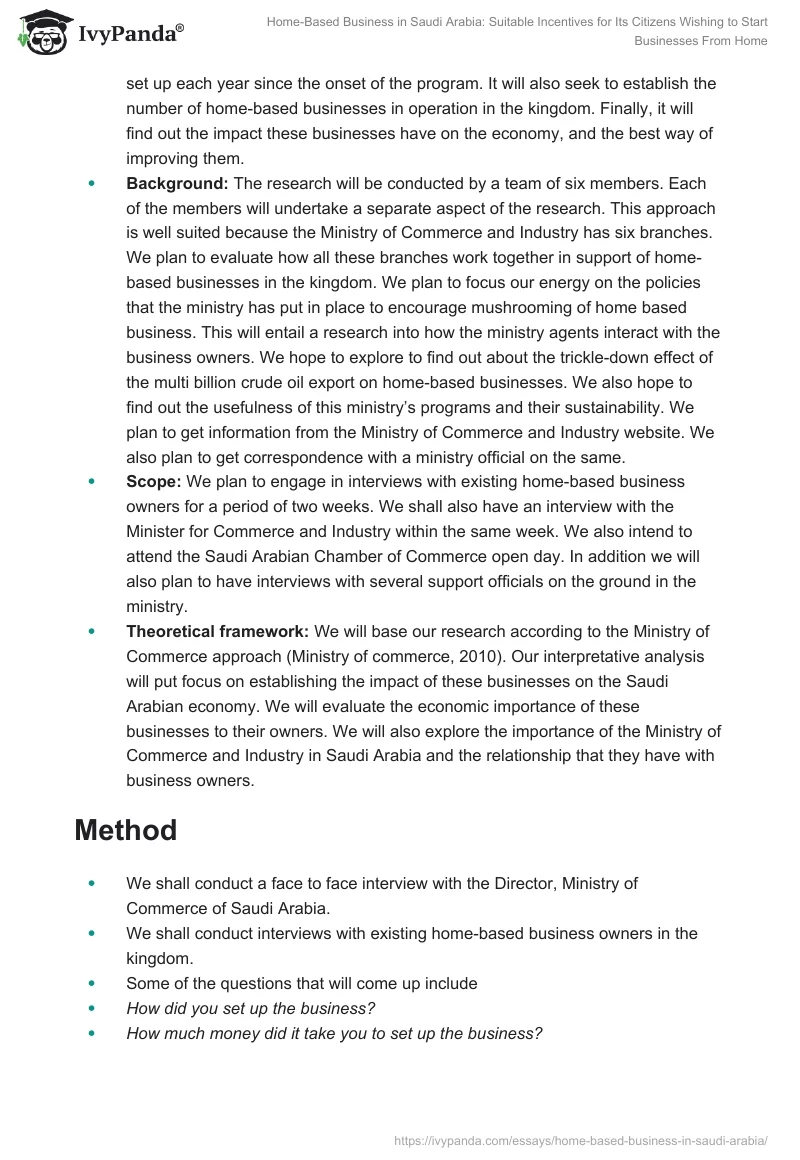 Home-Based Business in Saudi Arabia: Suitable Incentives for Its Citizens Wishing to Start Businesses From Home. Page 2