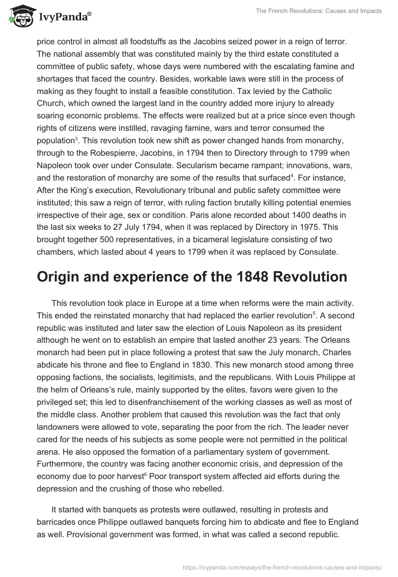 The French Revolutions: Causes and Impacts. Page 2