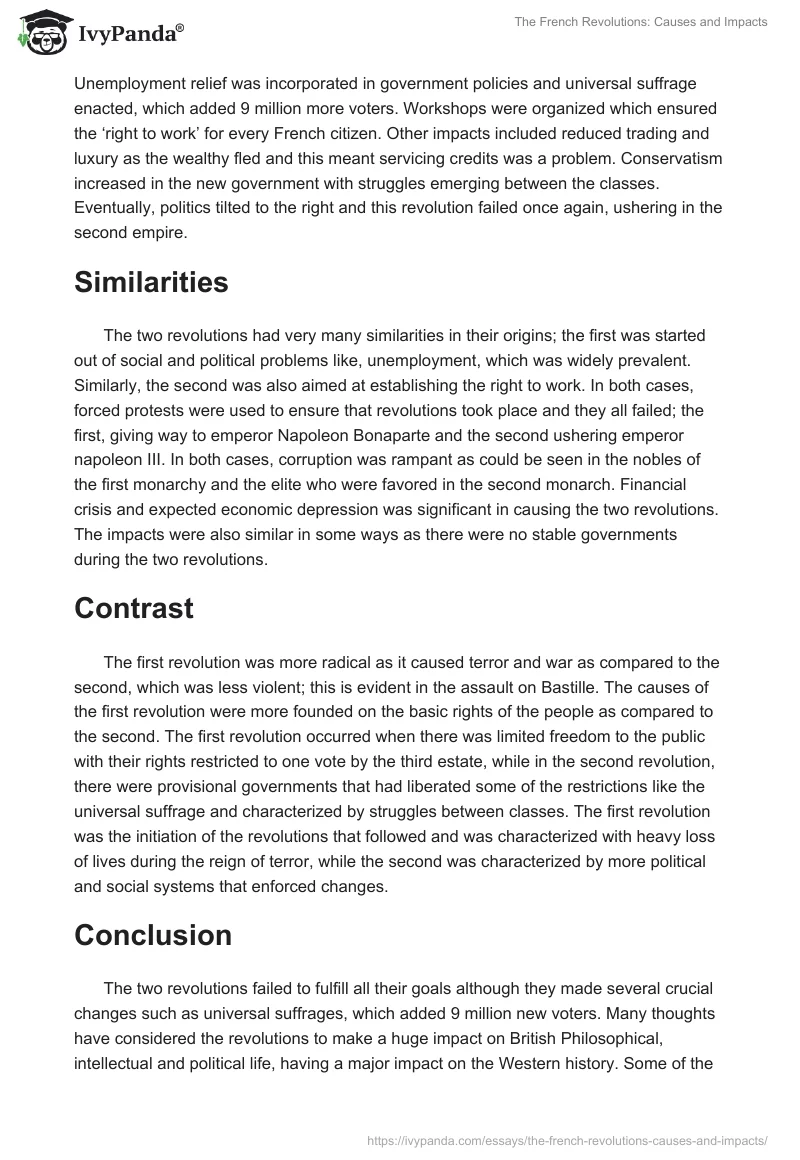 The French Revolutions: Causes and Impacts. Page 3