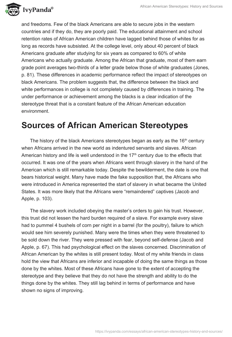 African American Stereotypes: History and Sources. Page 2