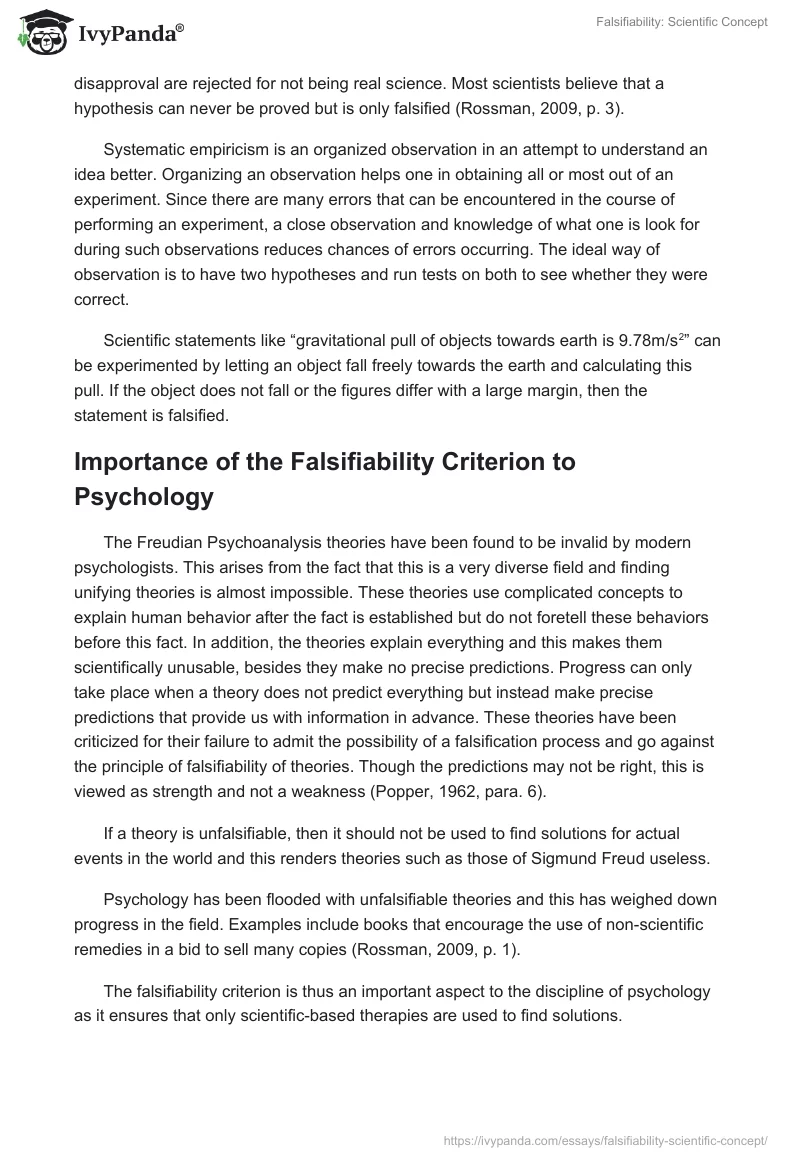 Falsifiability: Scientific Concept. Page 2
