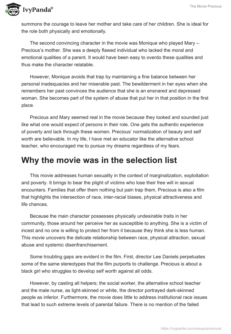 The Movie "Precious". Page 2