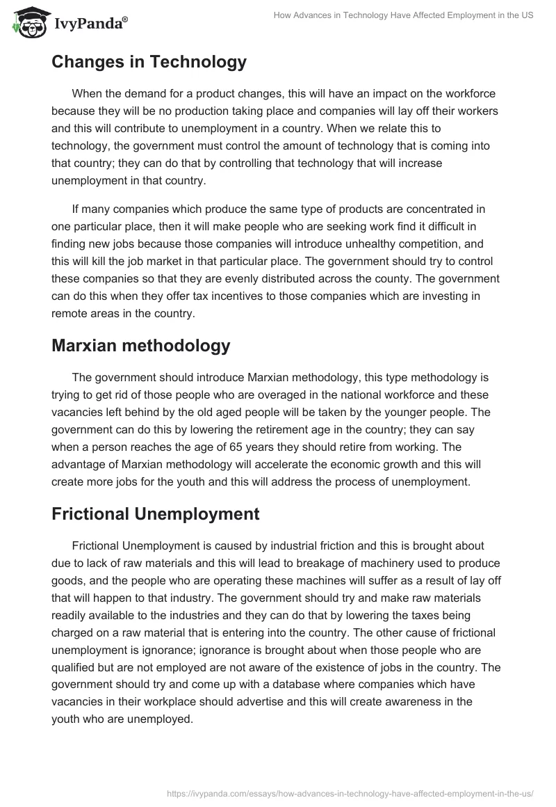How Advances in Technology Have Affected Employment in the US. Page 4