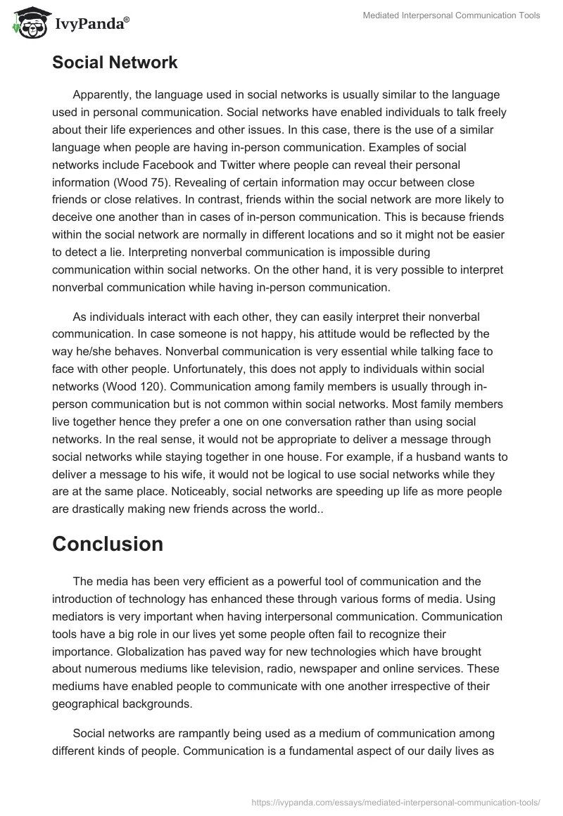 Mediated Interpersonal Communication Tools. Page 5